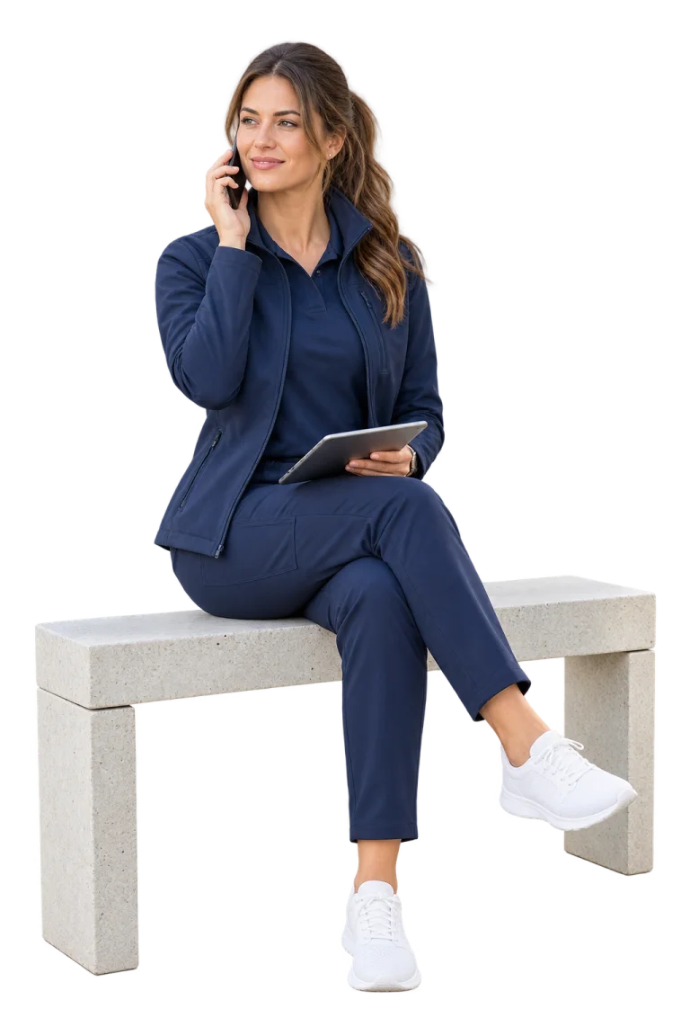 Ansprechpartnerin von B&F Facility Management am Telefon