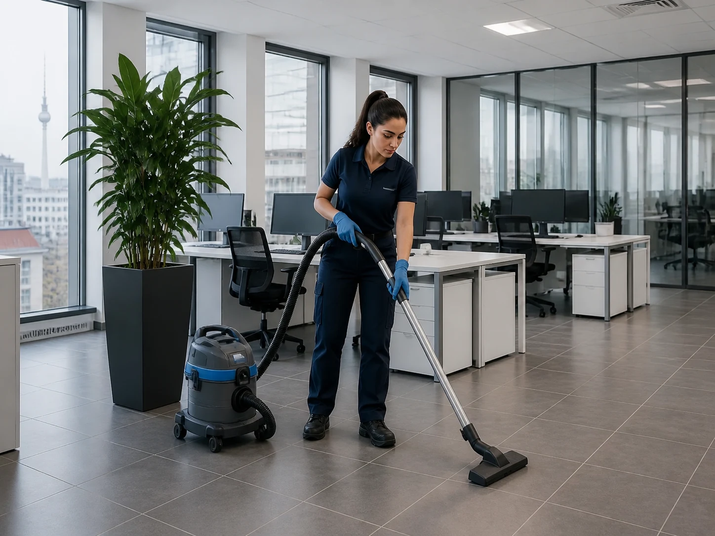 Professionelle Unterhaltsreinigung in gepflegten Geschäftsräumen